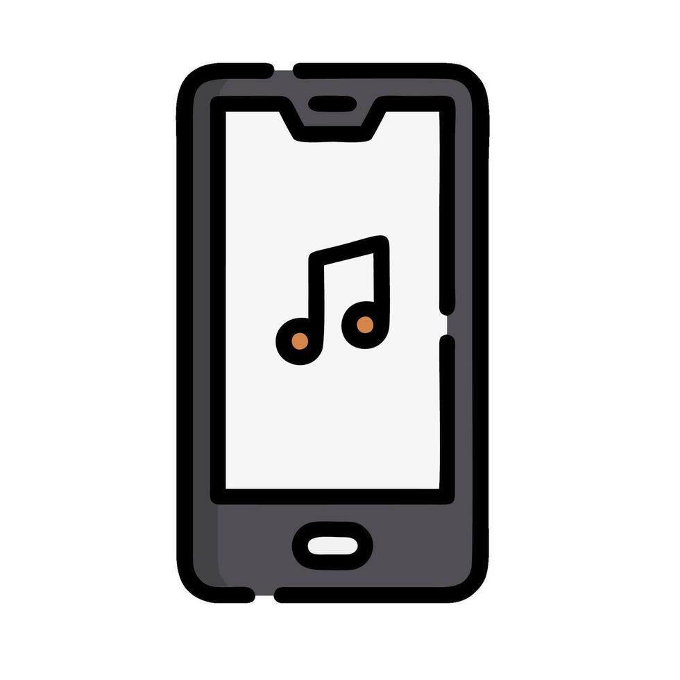 a smartphone with music notes on it vector