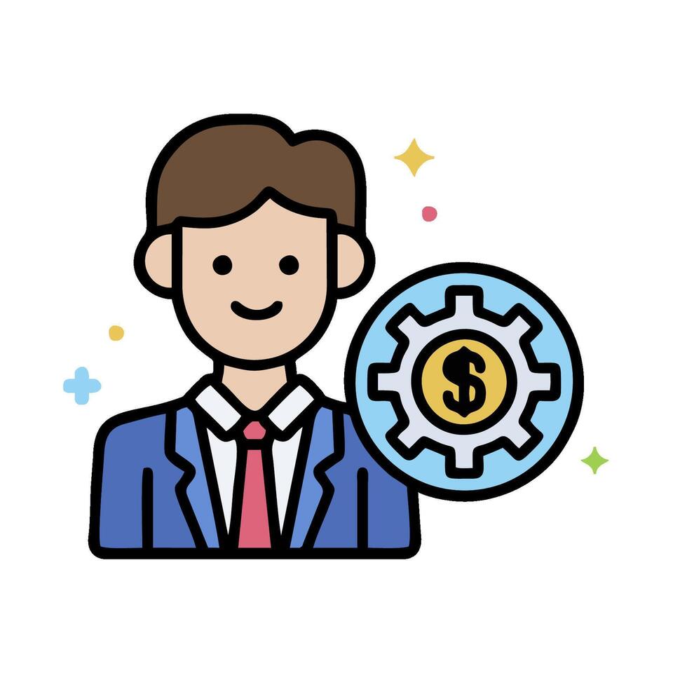 businessman with money icon illustration vector