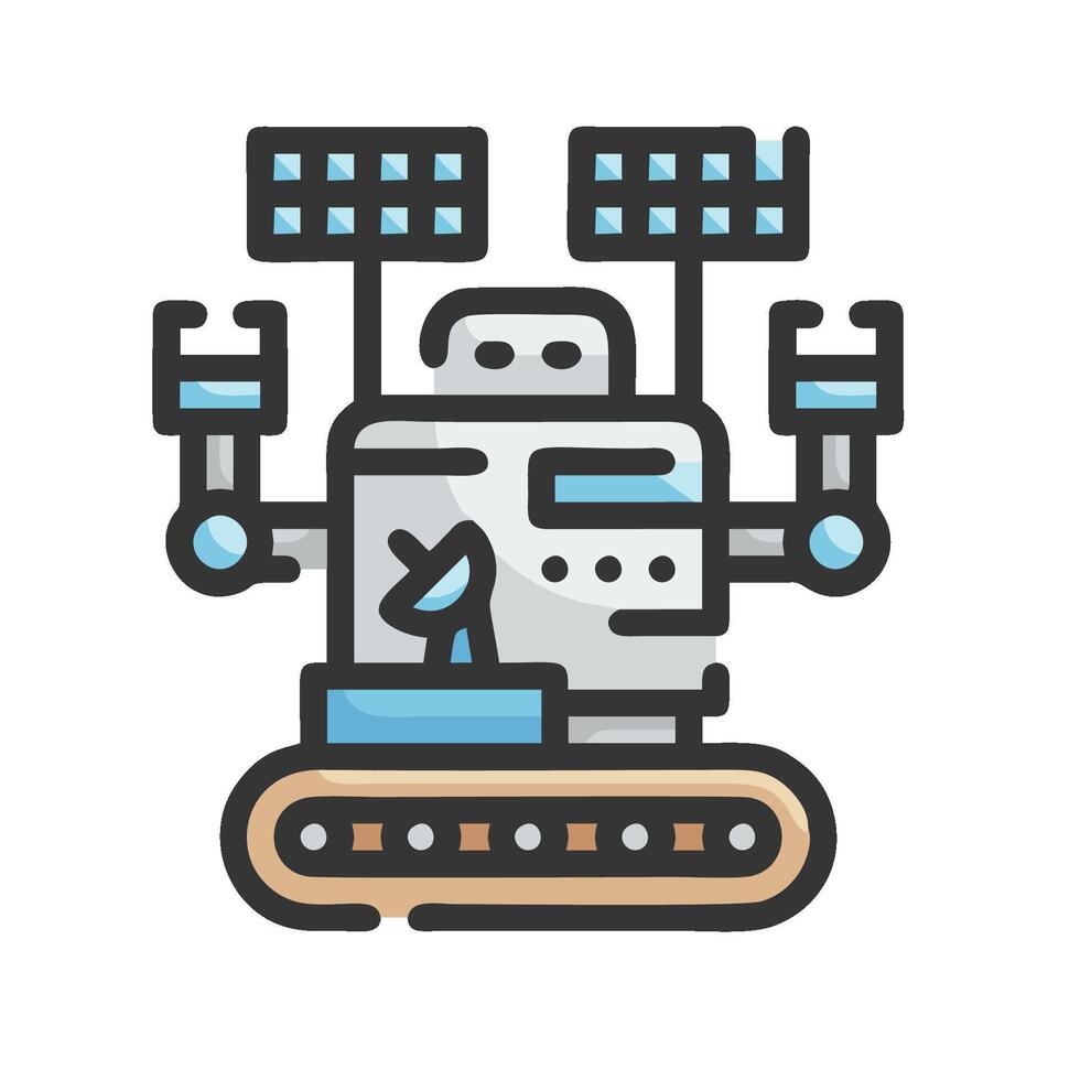a robot with solar panels on it vector
