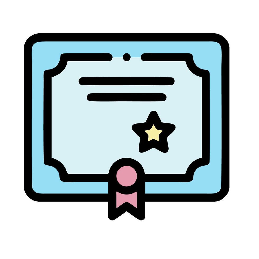 a certificate with a star on it vector