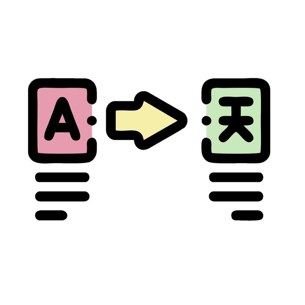 a sign with two different colored boxes and an arrow pointing to the right vector