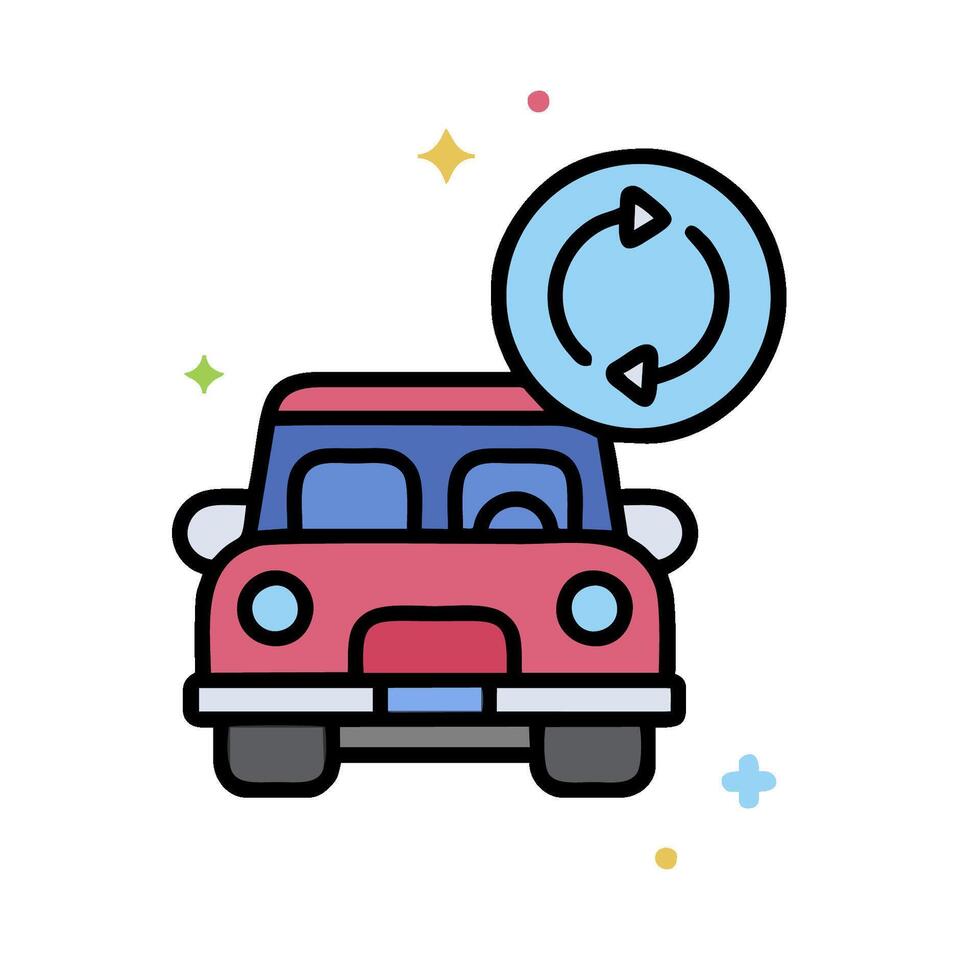 car icon with a circular button on top vector