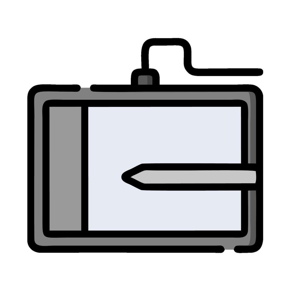 a drawing tablet with a pen on it vector