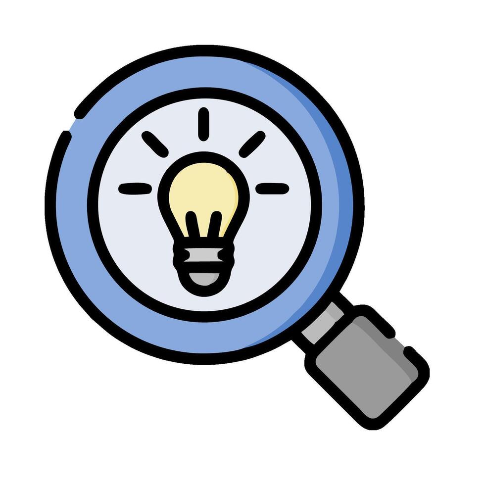 magnifying light bulb icon illustration design vector