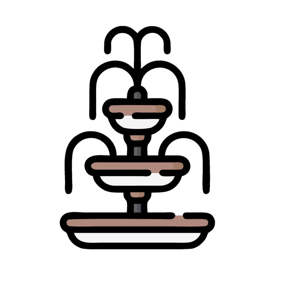 a fountain with three water spouts on top vector