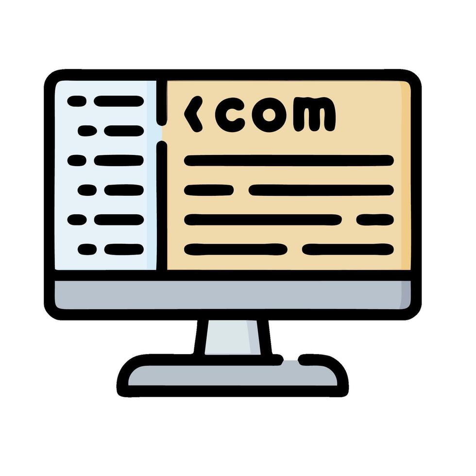com icon on computer monitor illustration design vector