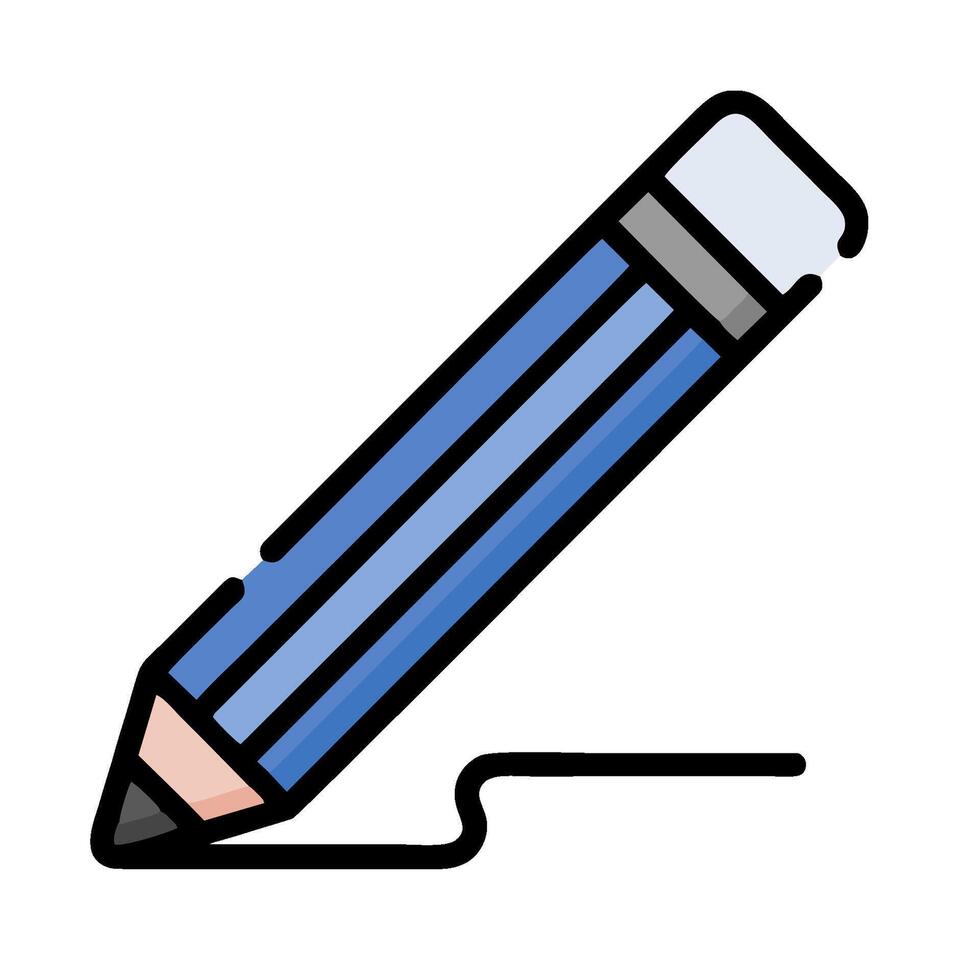 a blue pencil is drawing a line on a white background vector