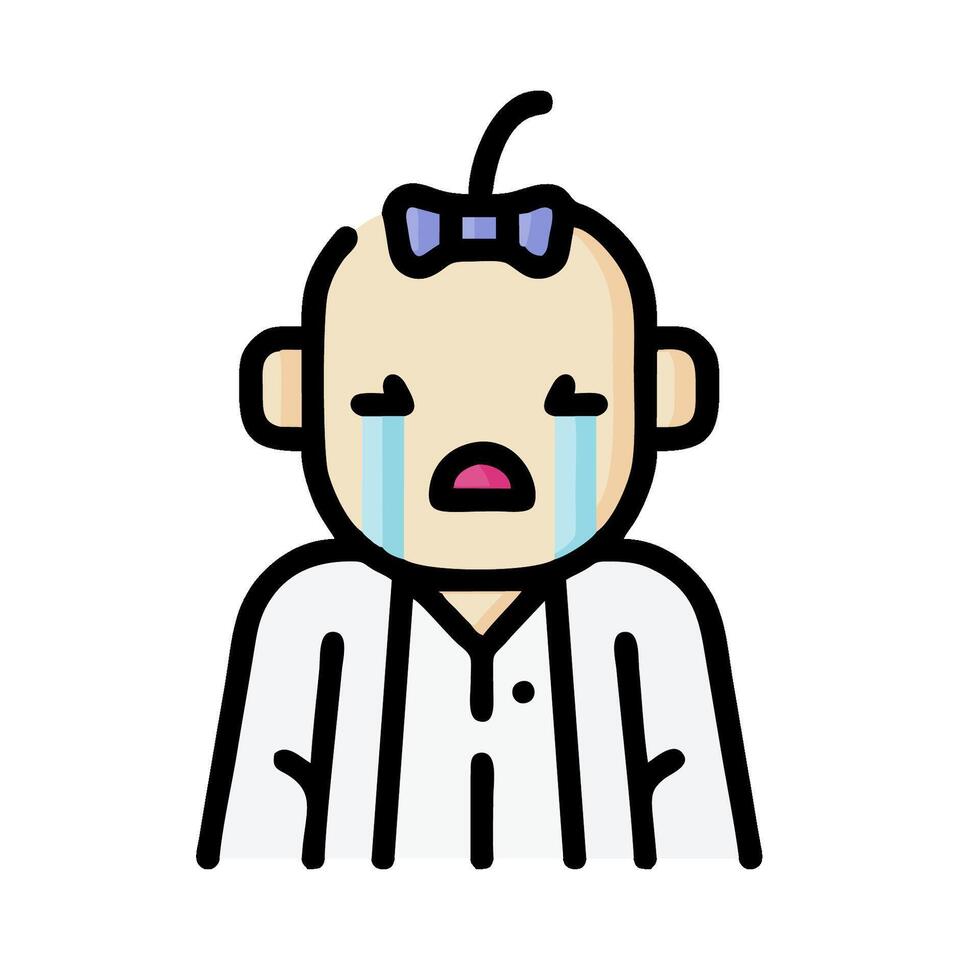 a cartoon man with a sad face vector