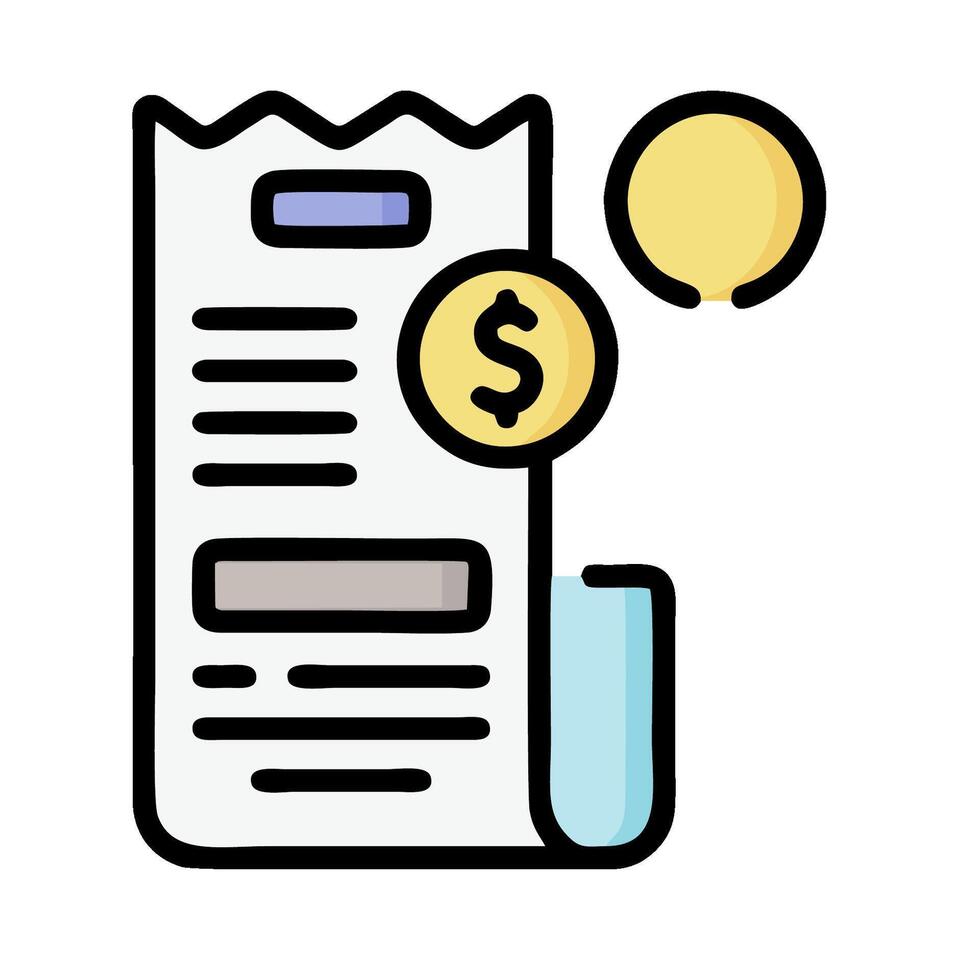a document with a coin and a dollar sign vector