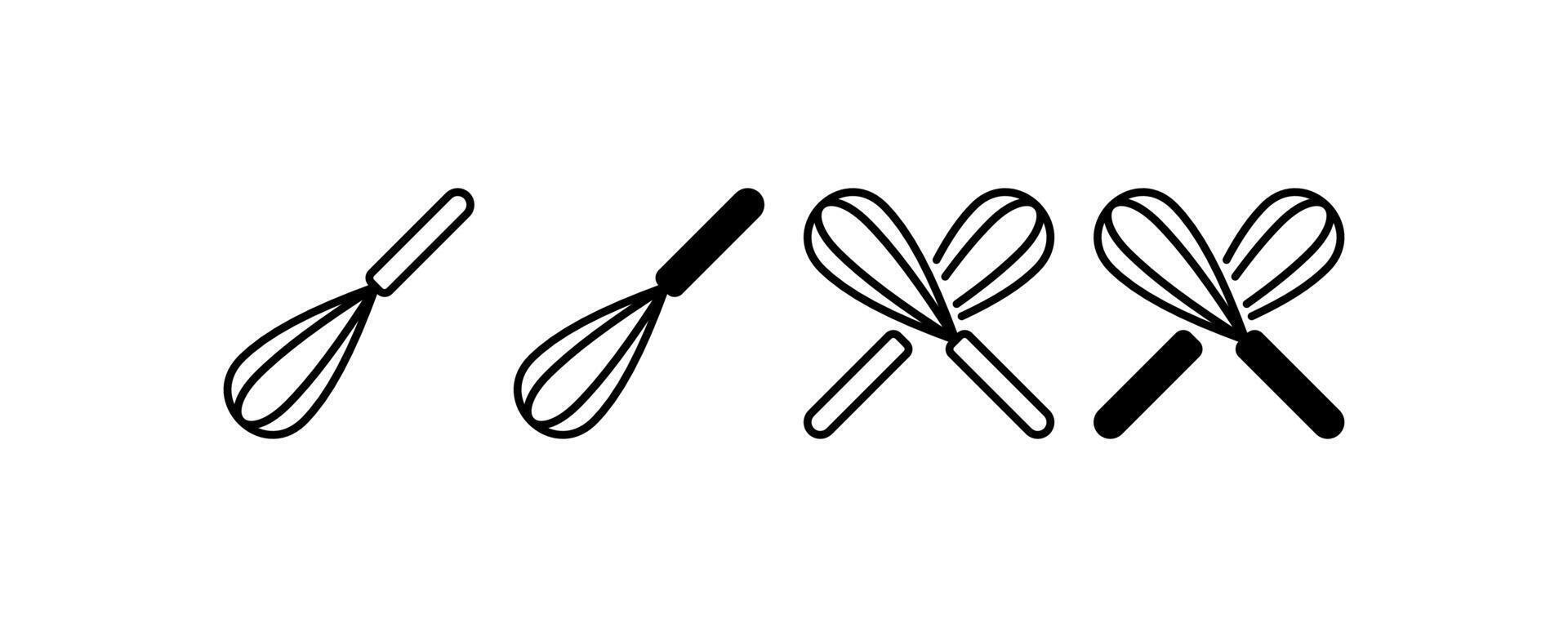 Whisk icon set. Editable stroke. illustration design. vector