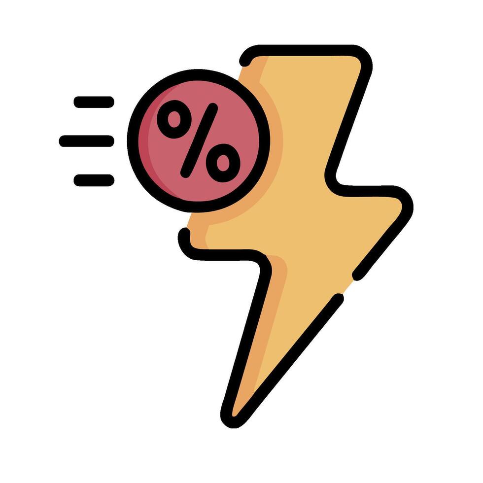 a lightning bolt with a percentage sign on it vector