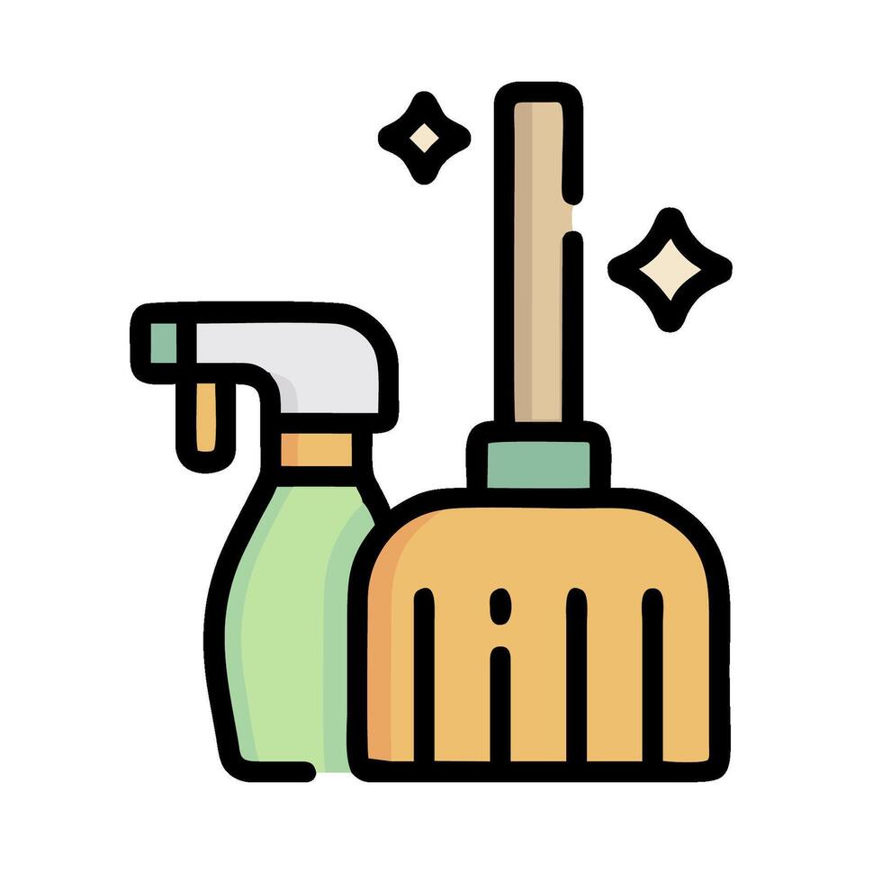 cleaning and cleaning icon illustration vector
