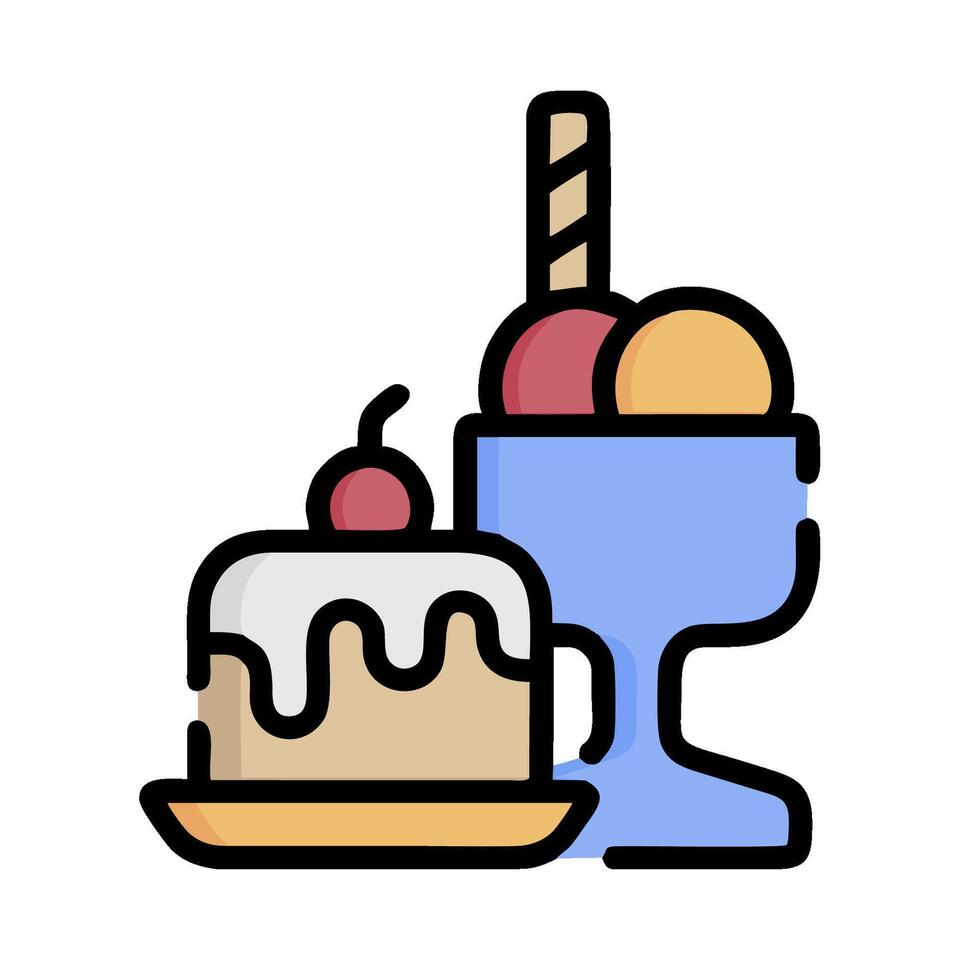 ice cream dessert icon illustration vector