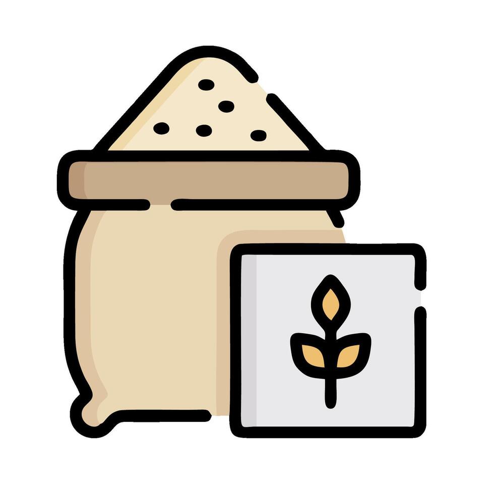 grain bag and bag of flour icon illustration vector