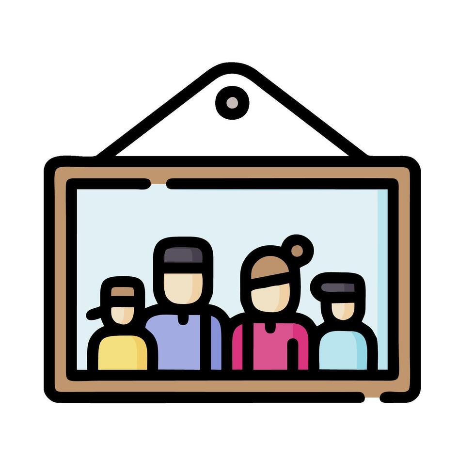 family in a frame icon illustration vector