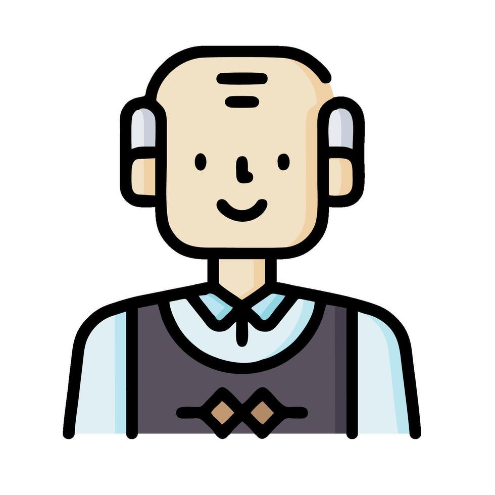 an old man with a tie on his head vector