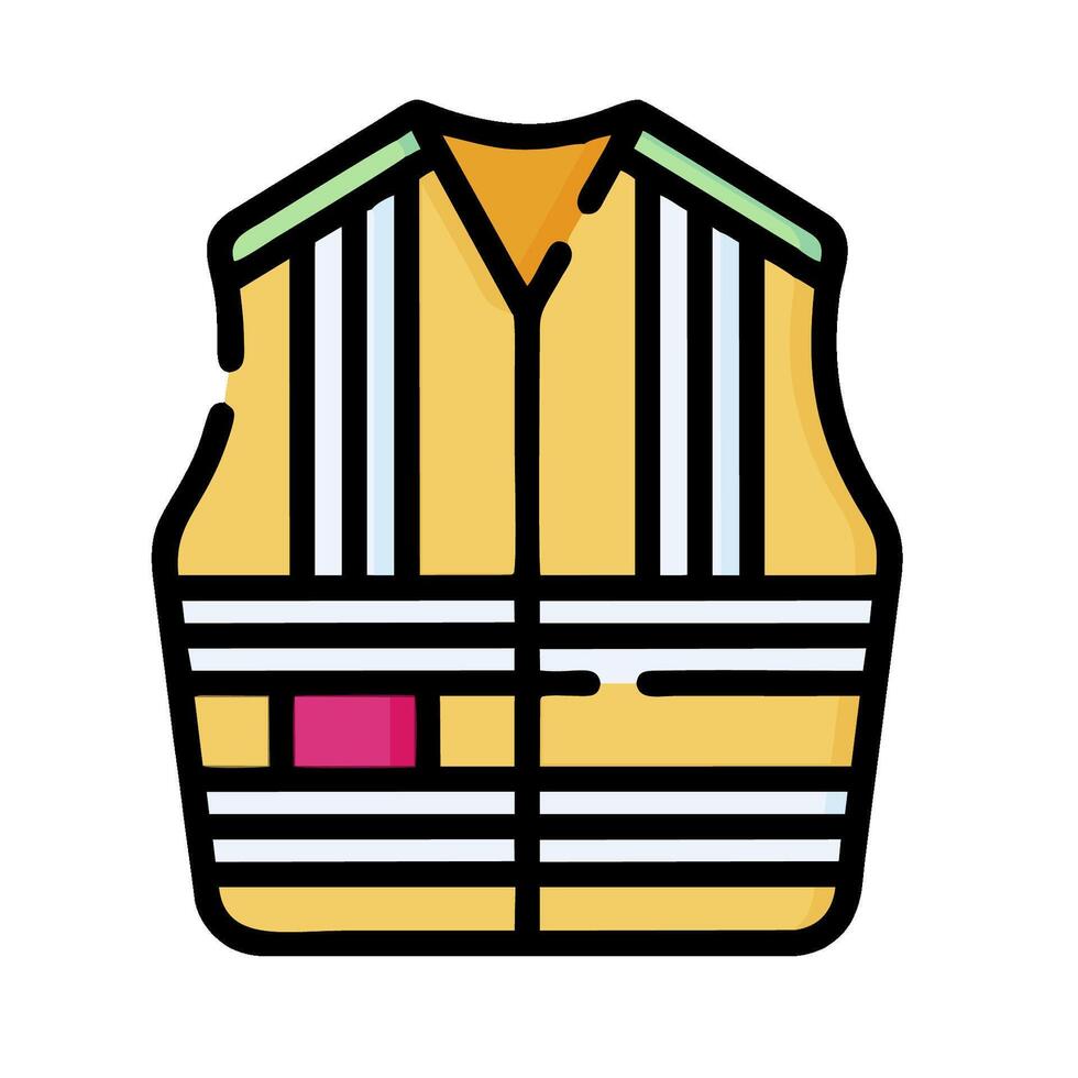 a yellow vest with a pink stripe on the chest vector