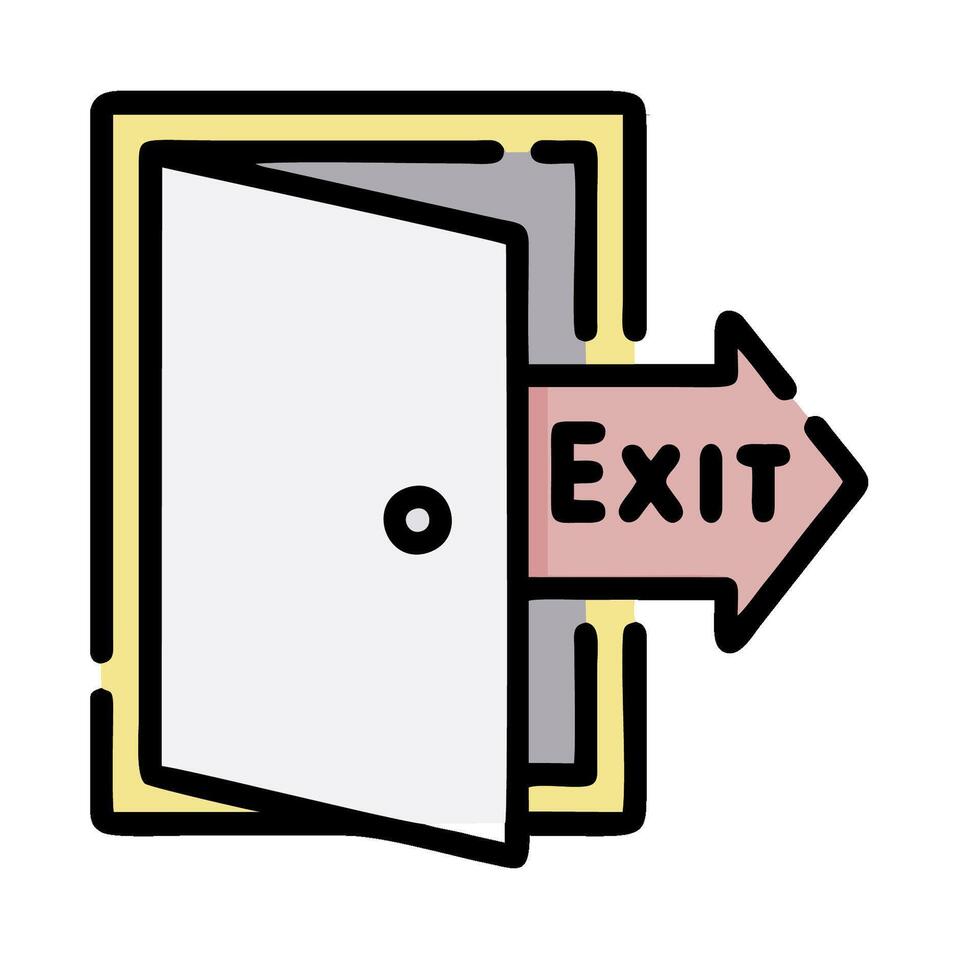 exit sign with arrow pointing to the door vector