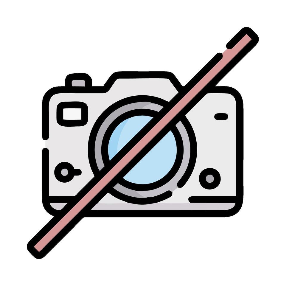 no photography sign with a camera and a red line vector