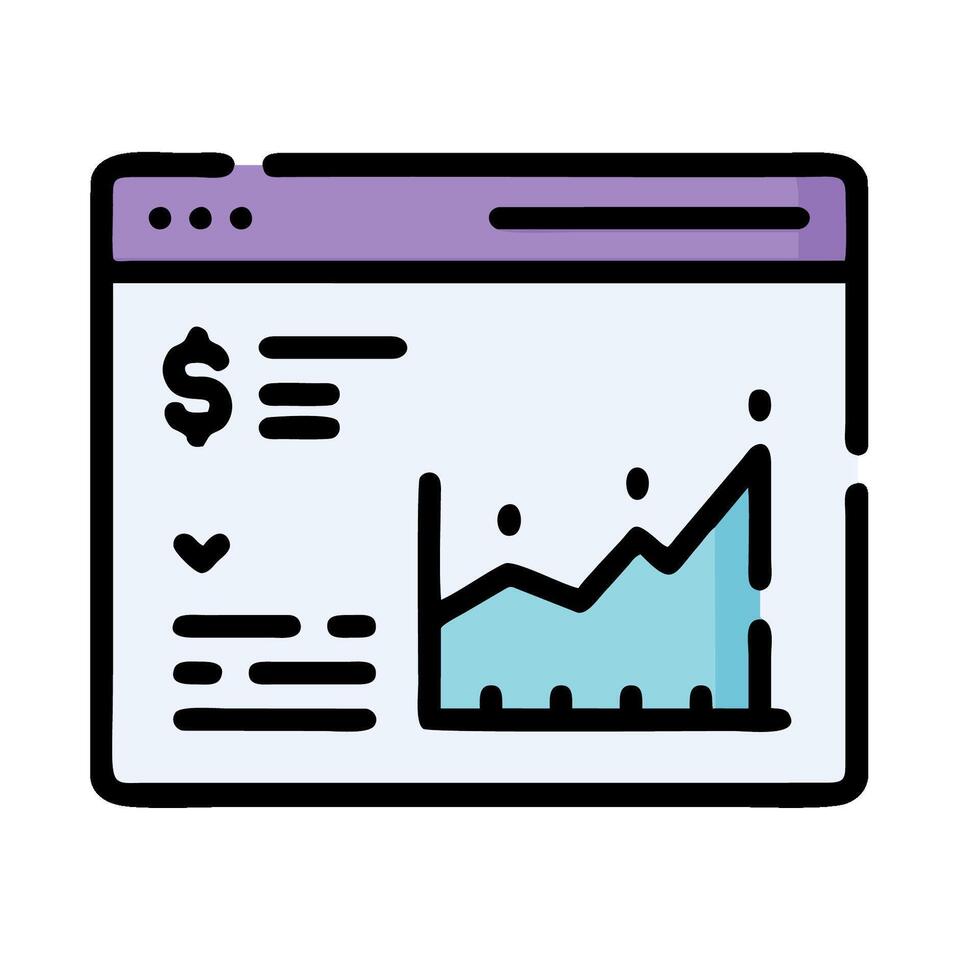 a graph chart on a computer screen vector
