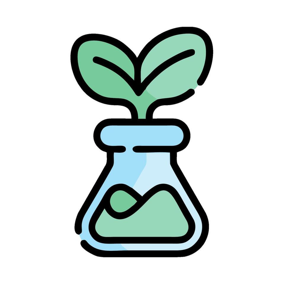 plant in a flask icon illustration vector