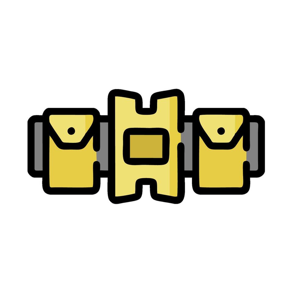 a yellow belt with two straps on it vector