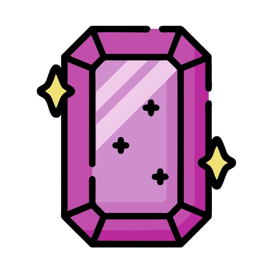 a purple gemstone icon on a white background vector