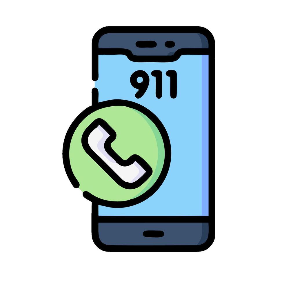 911 call icon vector