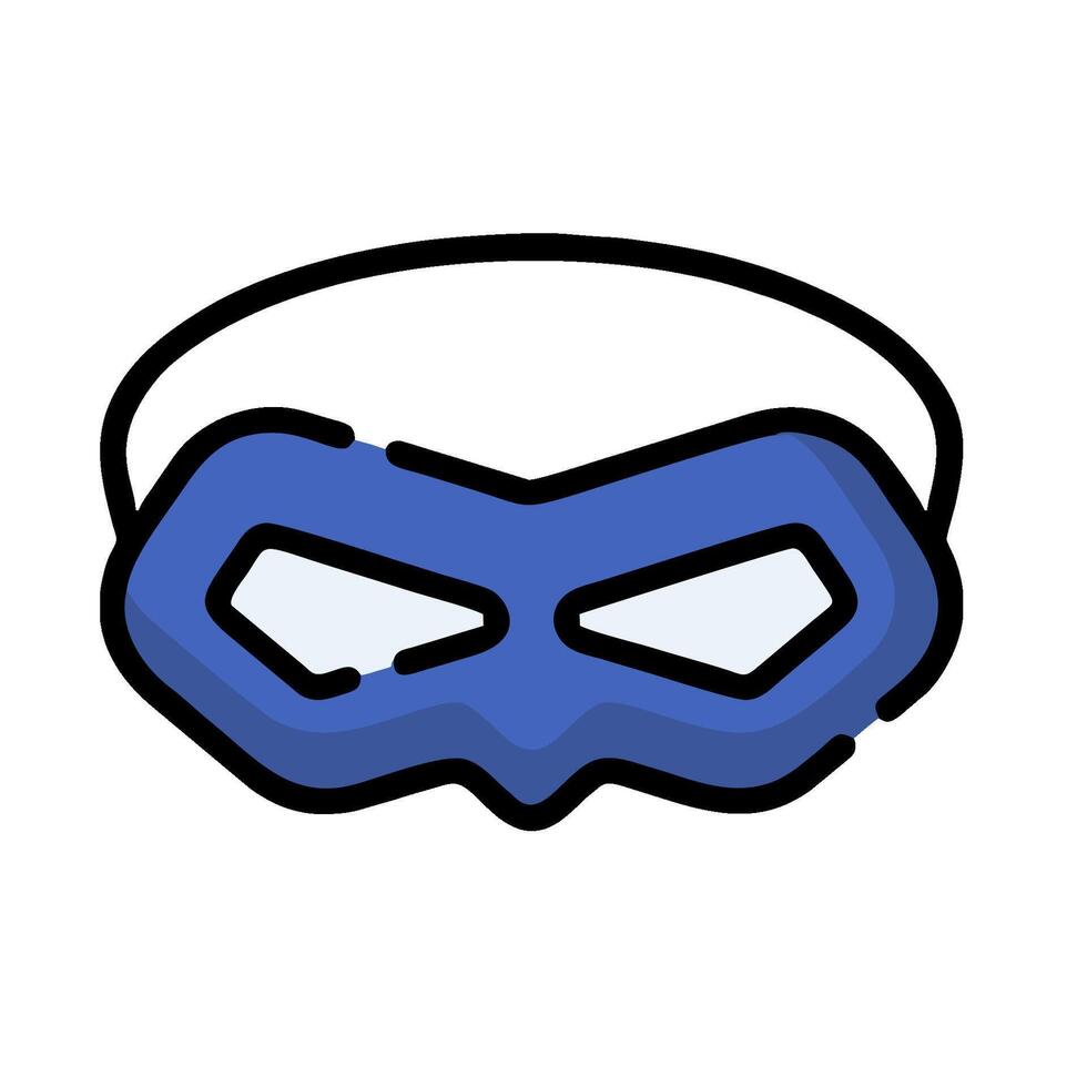 a blue mask with a white outline vector