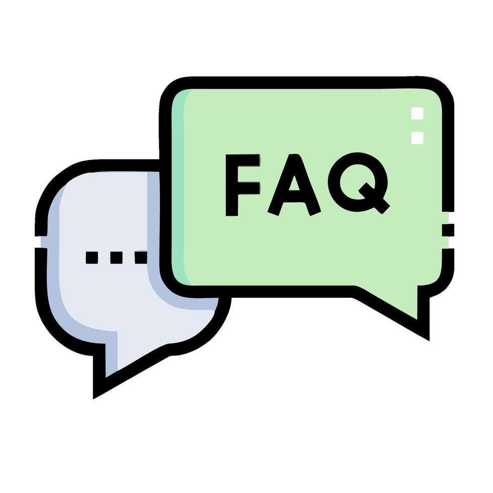 faq chat icon illustration vector
