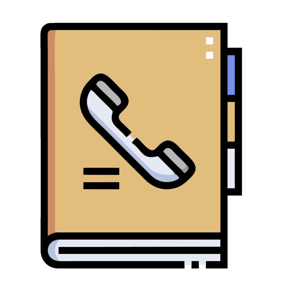a phone icon on a book with a phone receiver vector