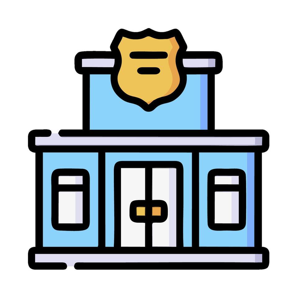 police station building icon illustration vector