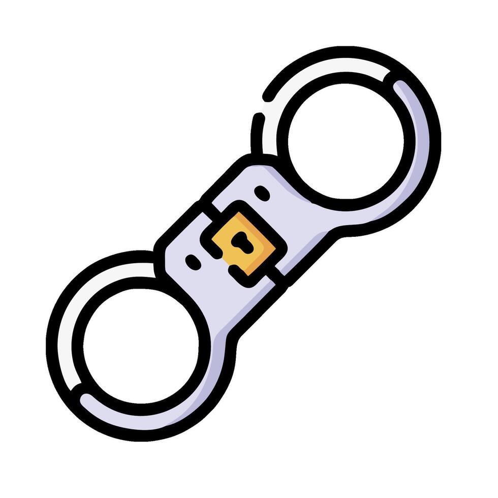 a hand cuffs icon on a white background vector