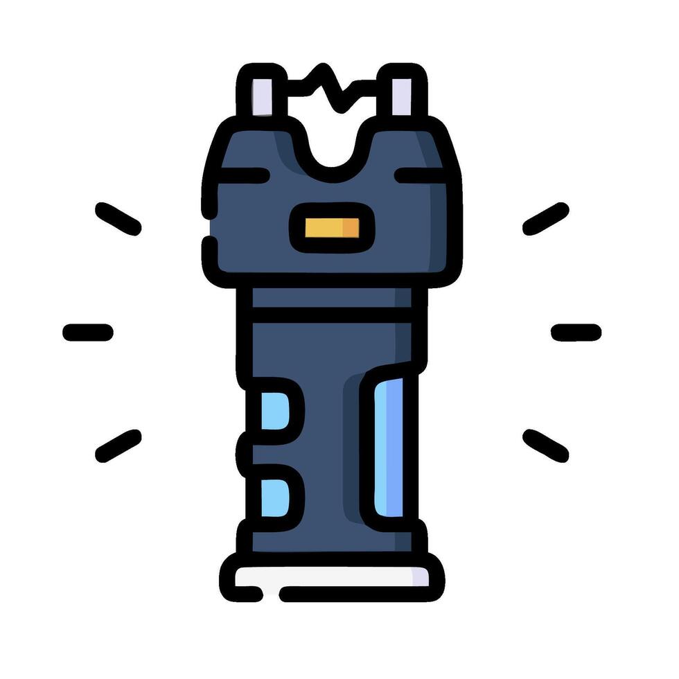 a flashlight with a light on it vector
