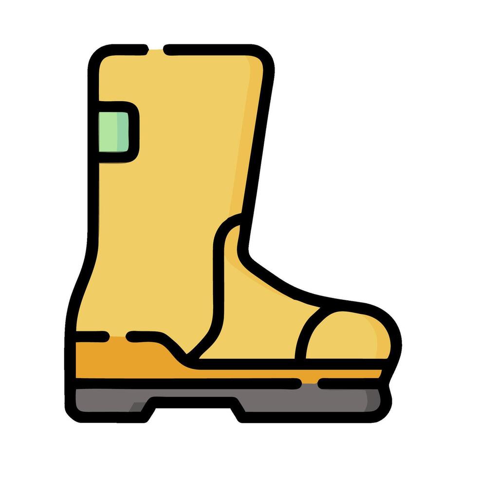 a yellow boot with a green sole vector