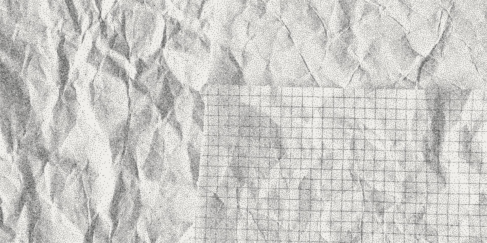 Black dusty textured background, sheets of crumpled checkered, dotted, craft paper. Noisy gritty dot halftone effect, vintage banner in grunge style, overlay. Torn out notebook pages. vector