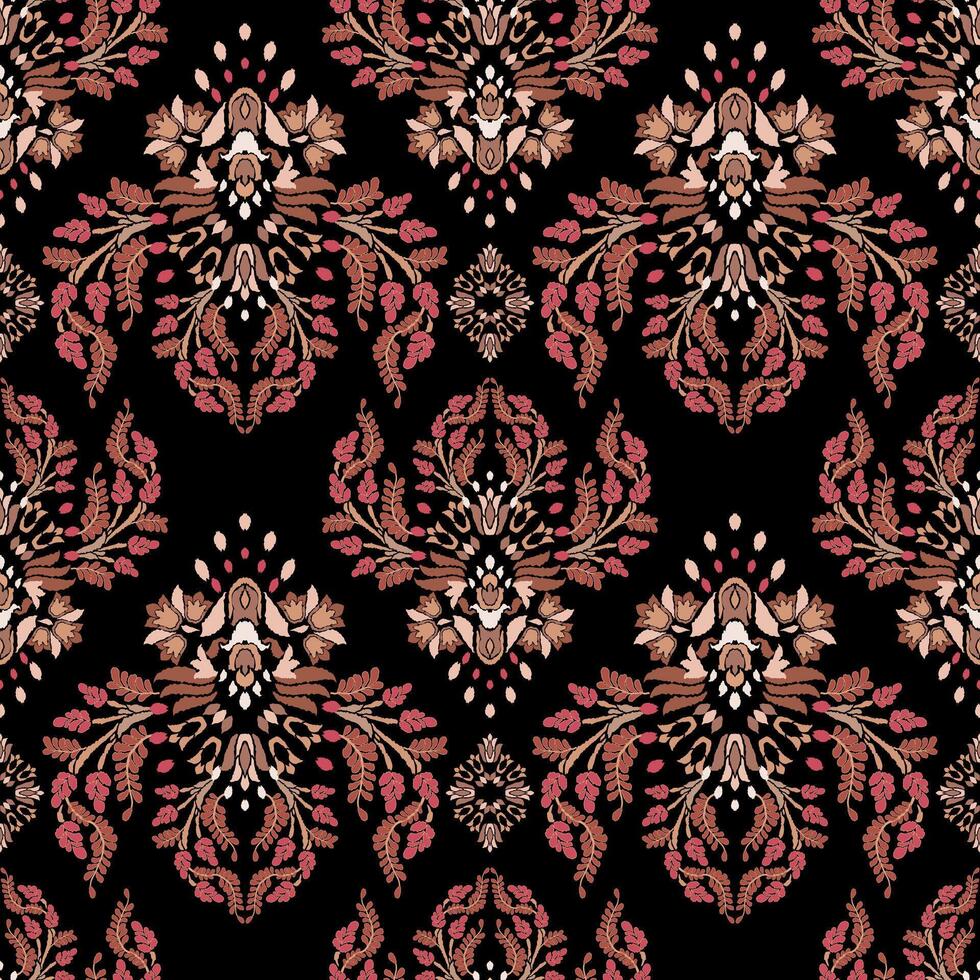 Motifs African boho paisley Floral Ikat pattern embroidery damask. Ethnic ikat floral Ethnic Indian Pattern Ikat pattern Ethnic Pattern.Damask indian floral Aztec embroidery border seamless patterns. vector
