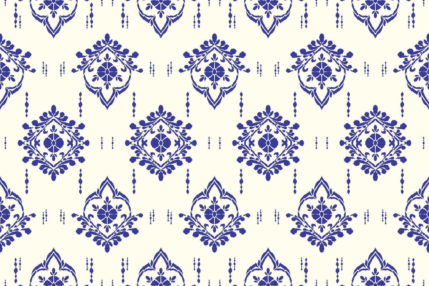 Ikat damask tribal Indian seamless pattern. Ethnic Aztec fabric carpet mandala ornament native boho chevron textile.Geometric African American oriental traditional illustrations. vector