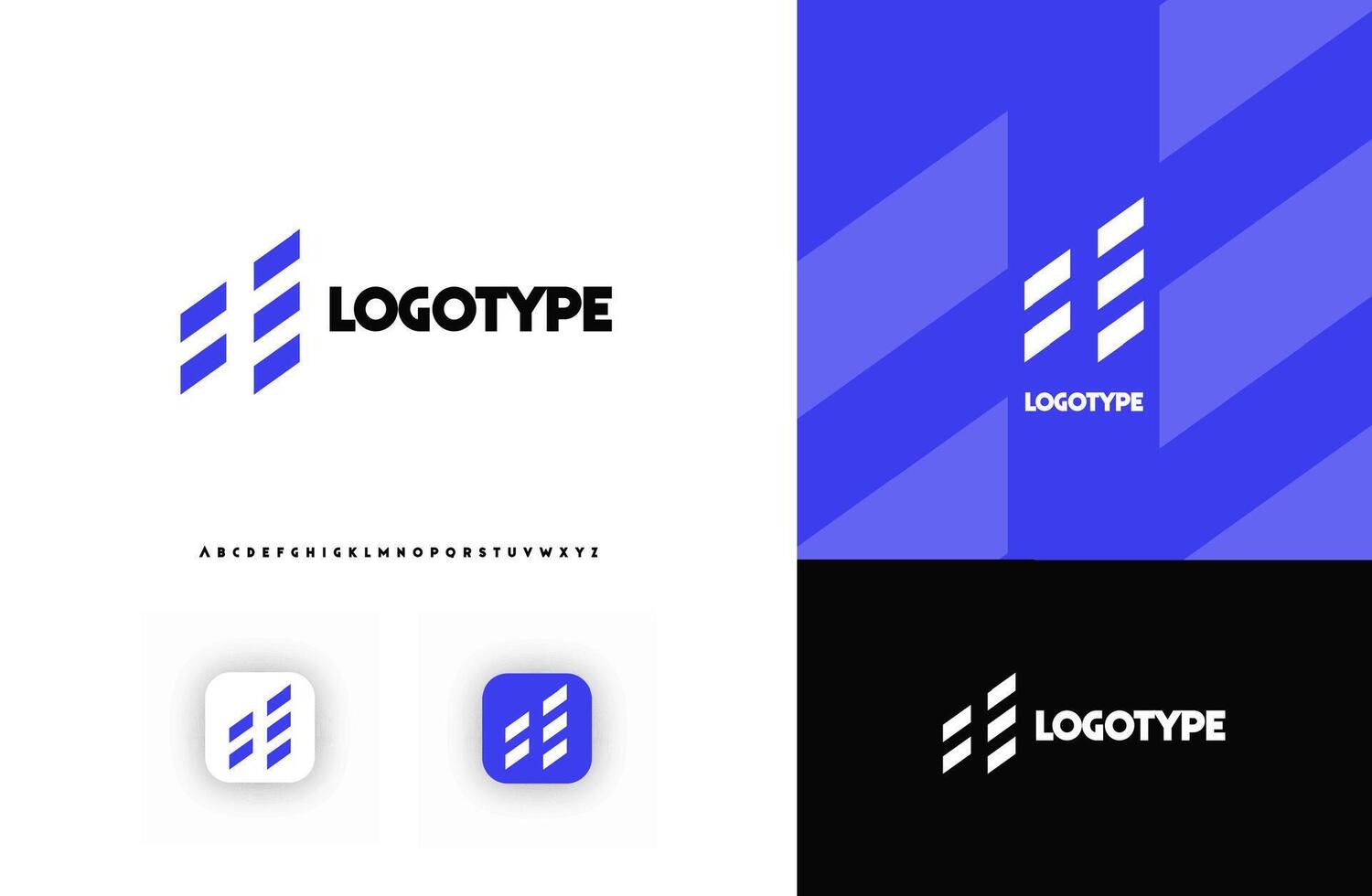 Bold diagonal stripes creating geometric shapes letter A logo for technology, finance, banking, cryptocurrency, corporate branding, architecture, construction, real estate. illustration vector