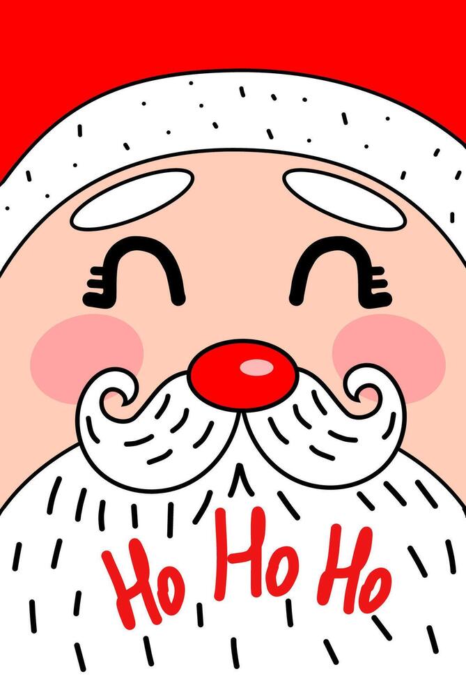 Cute New Year card with Santa Claus vector