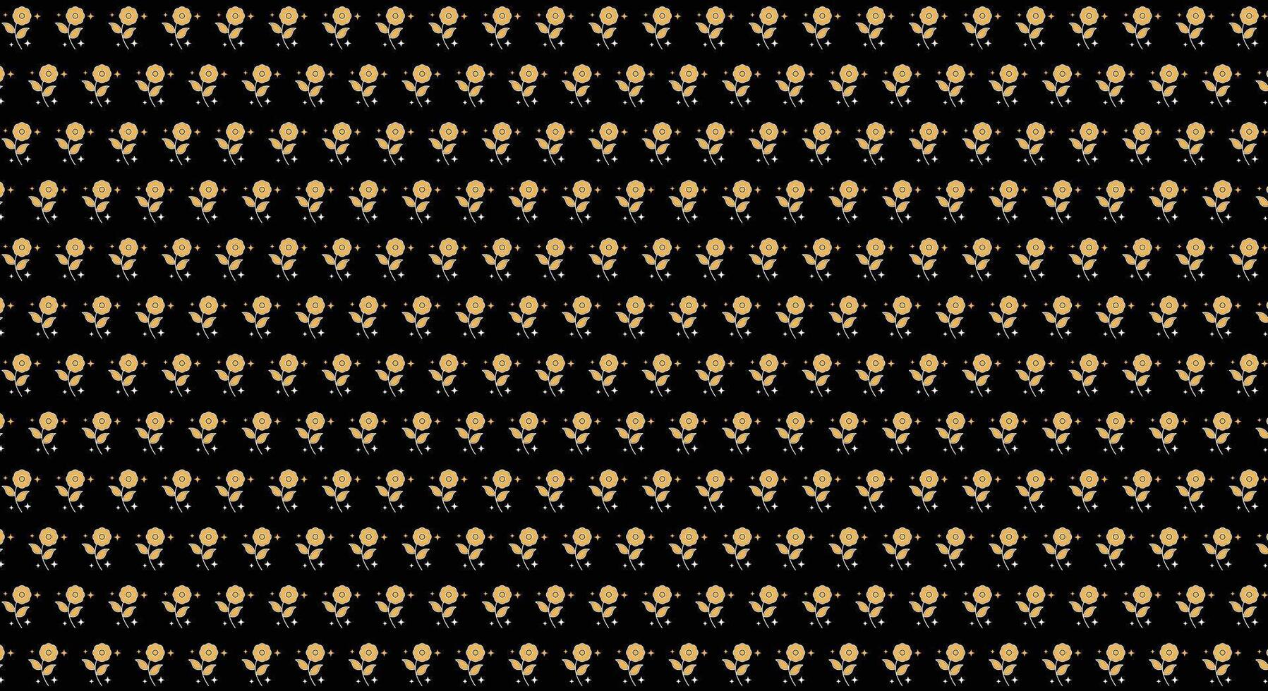 seamless pattern flower on black background design template vector