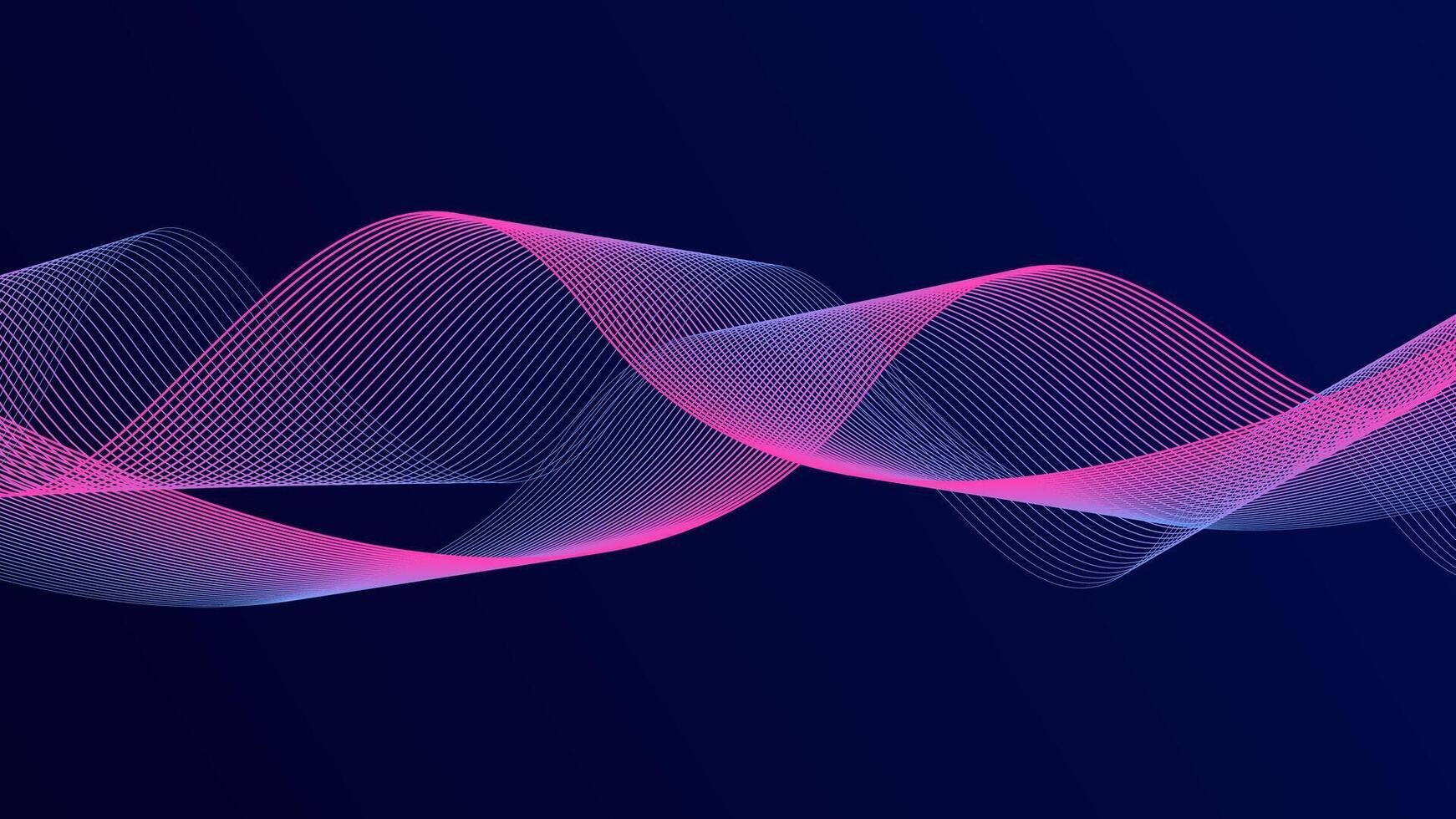 Abstract wave line pattern on dark blue background. Futuristic technology concept. Suit for banner, poster, cover, brochure, flyer, website vector