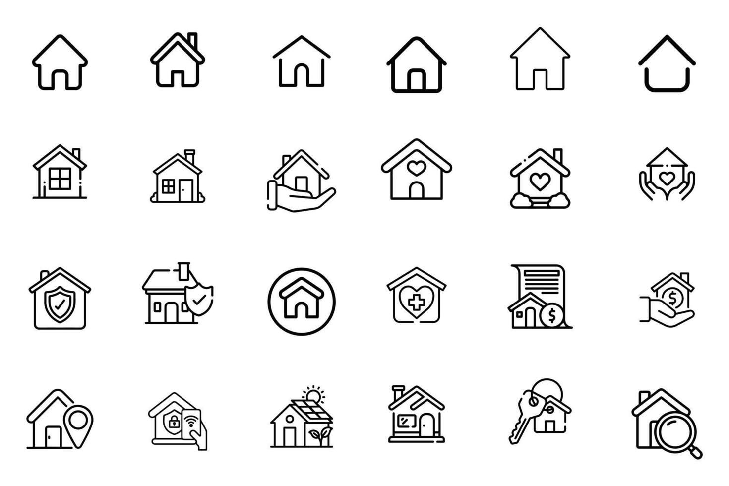 Home icon pack design vector