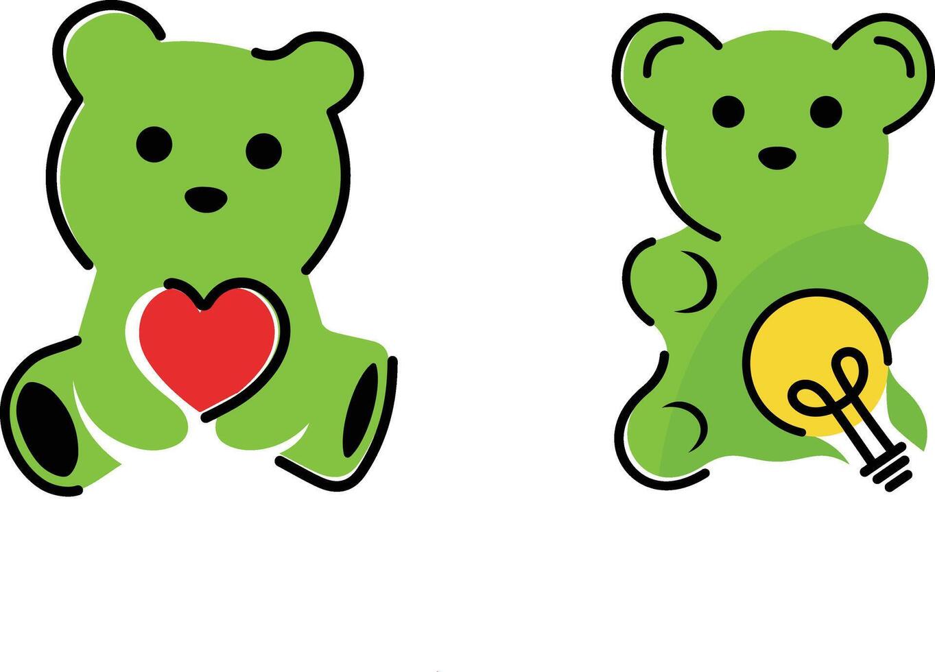 Gummy bear icon set vector