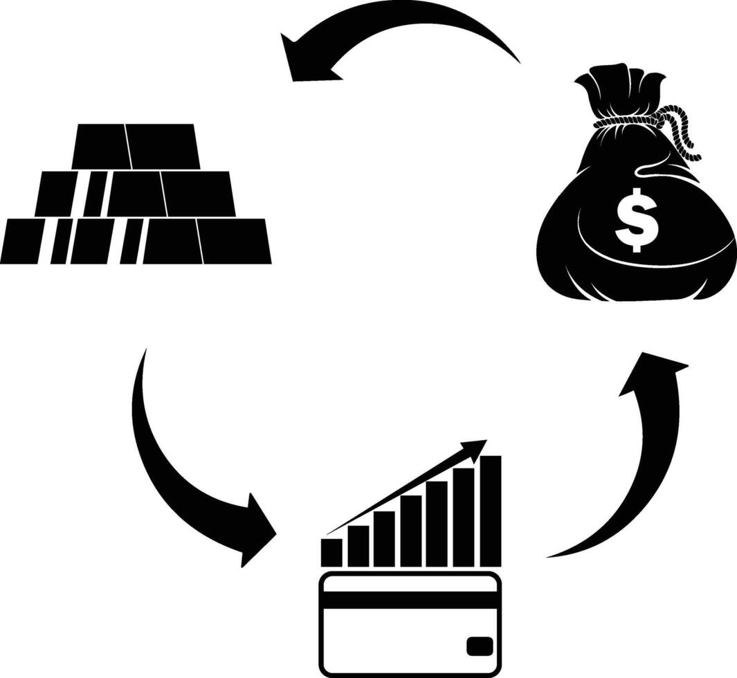 Money circulation icon for investment illustration vector