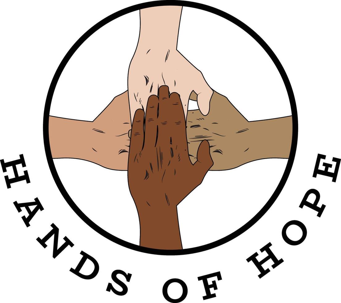 Unity hands logo icon illustration vector