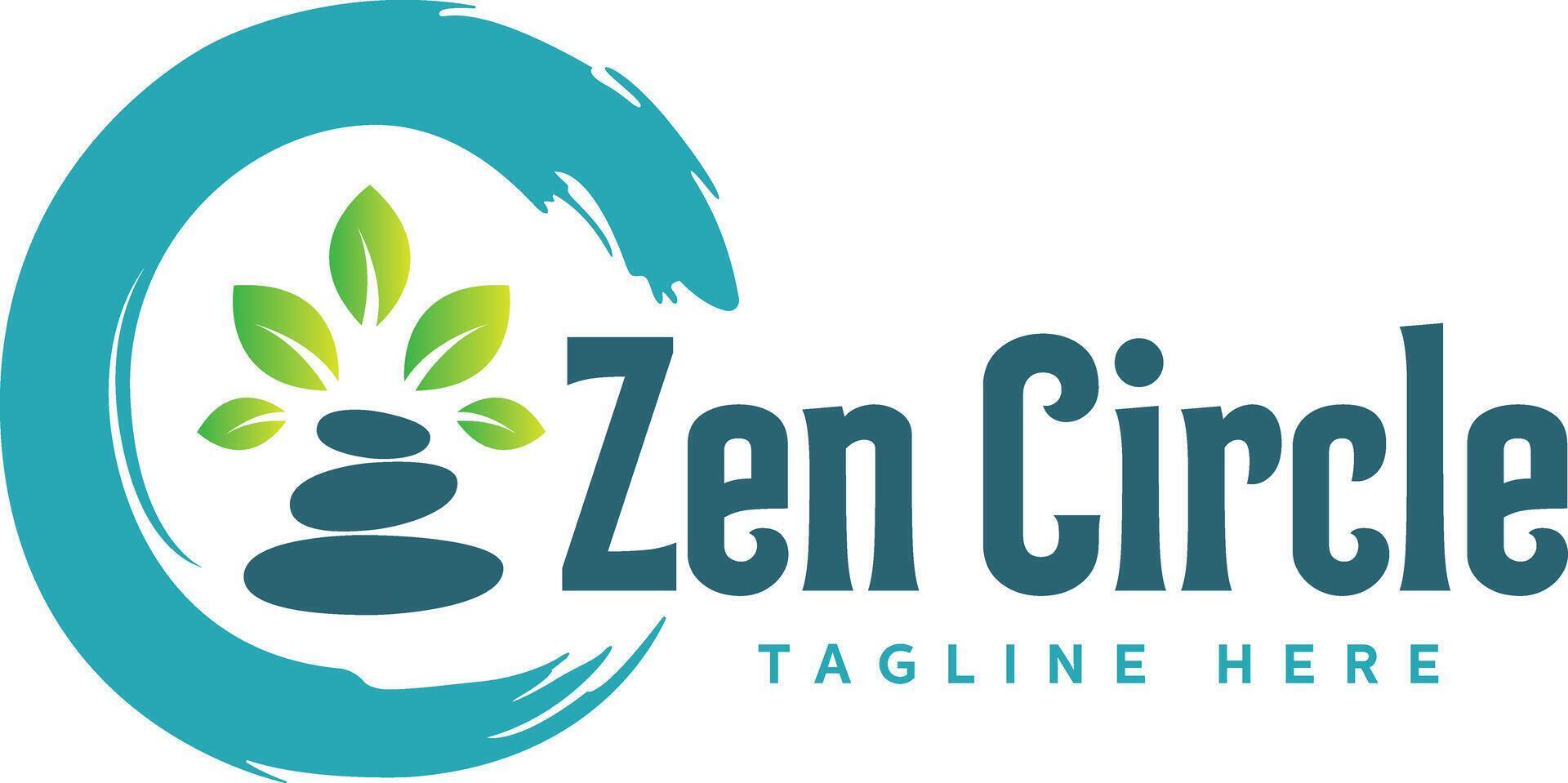 Zen circle logo design for meditation icon vector