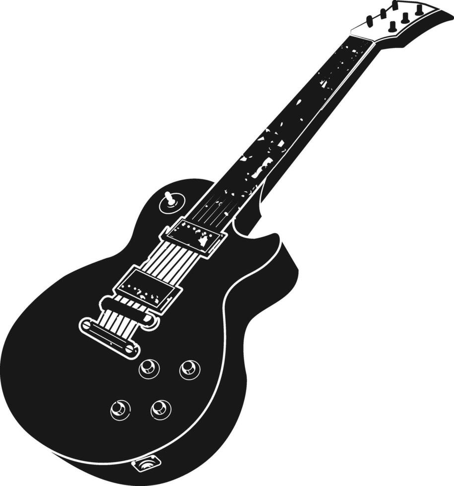 Vintage guitar slip art illustration vector
