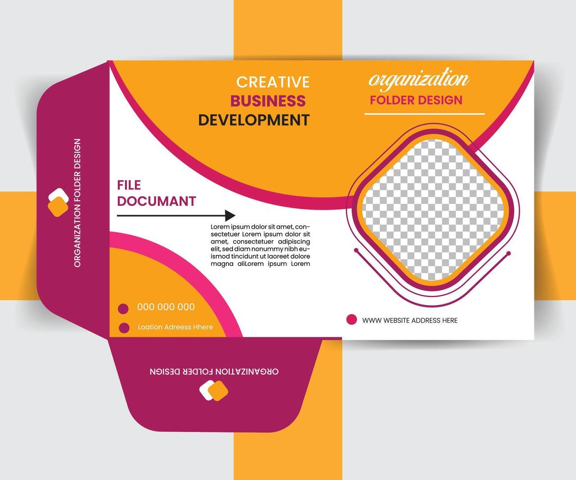 Professional modern presentation folder template vector