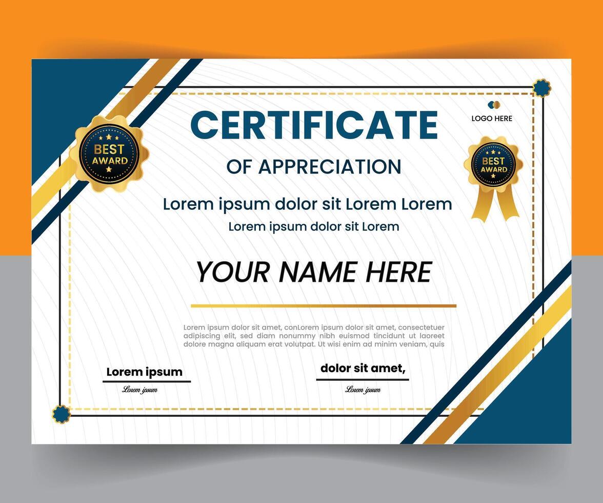 Modern elegant certificate design template vector